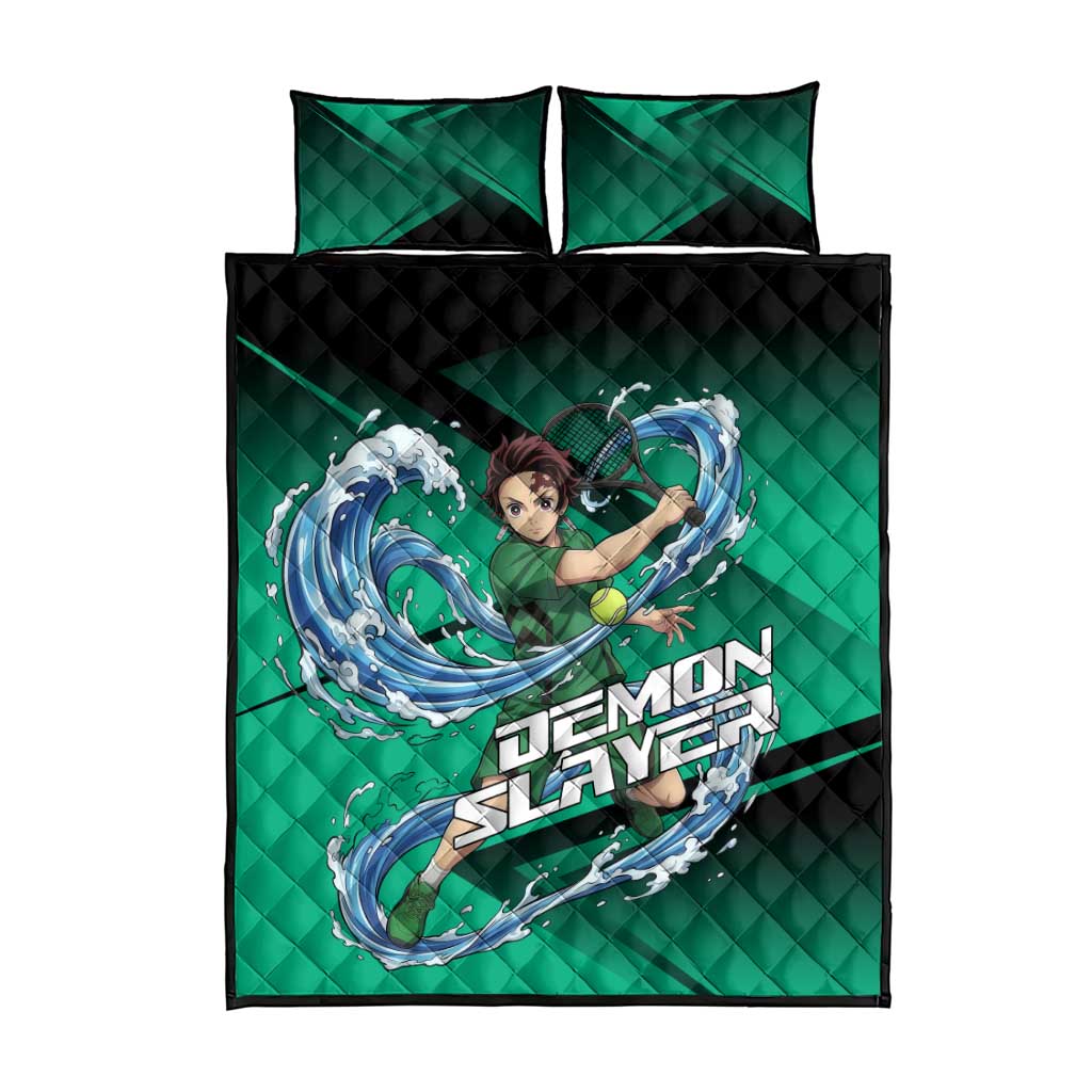 Tanjiro Kamado Water Hashira Quilt Bed Set Sporty Anime Mashup Style