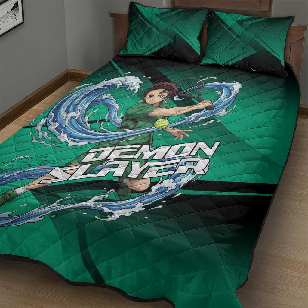 Tanjiro Kamado Water Hashira Quilt Bed Set Sporty Anime Mashup Style