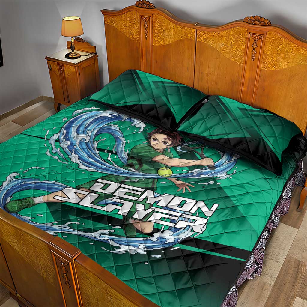 Tanjiro Kamado Water Hashira Quilt Bed Set Sporty Anime Mashup Style