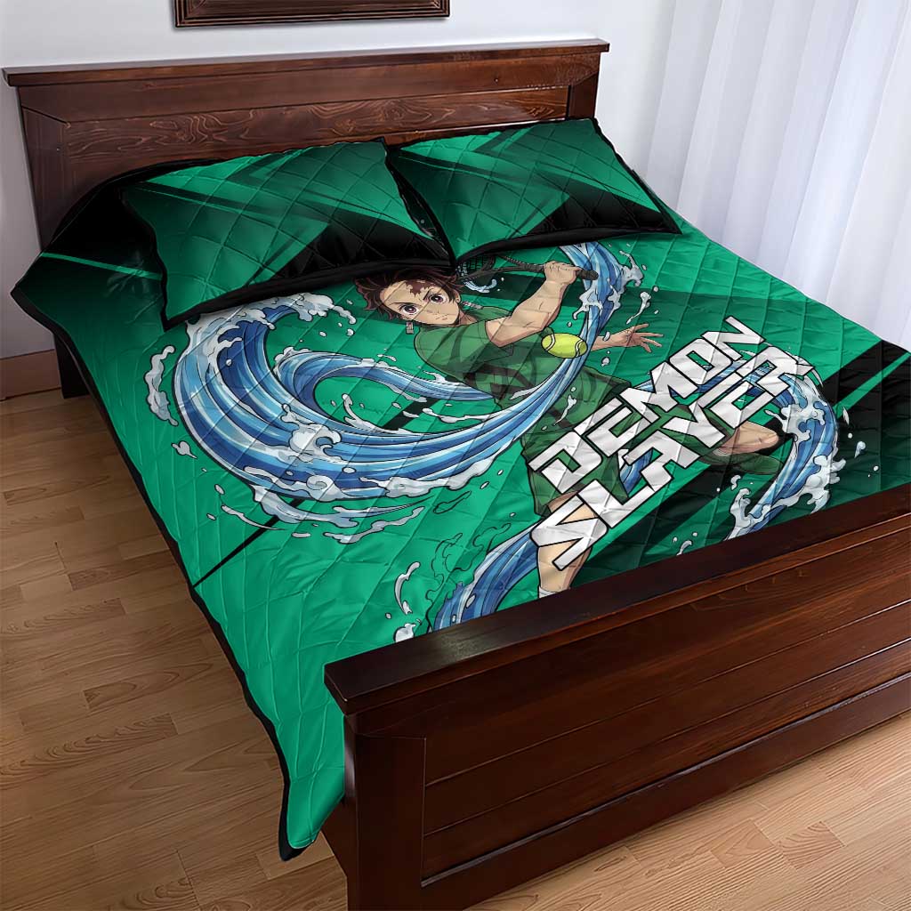 Tanjiro Kamado Water Hashira Quilt Bed Set Sporty Anime Mashup Style