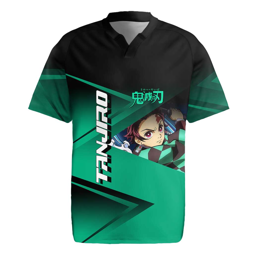 Tanjiro Kamado Water Hashira Rugby Jersey Sporty Anime Mashup Style