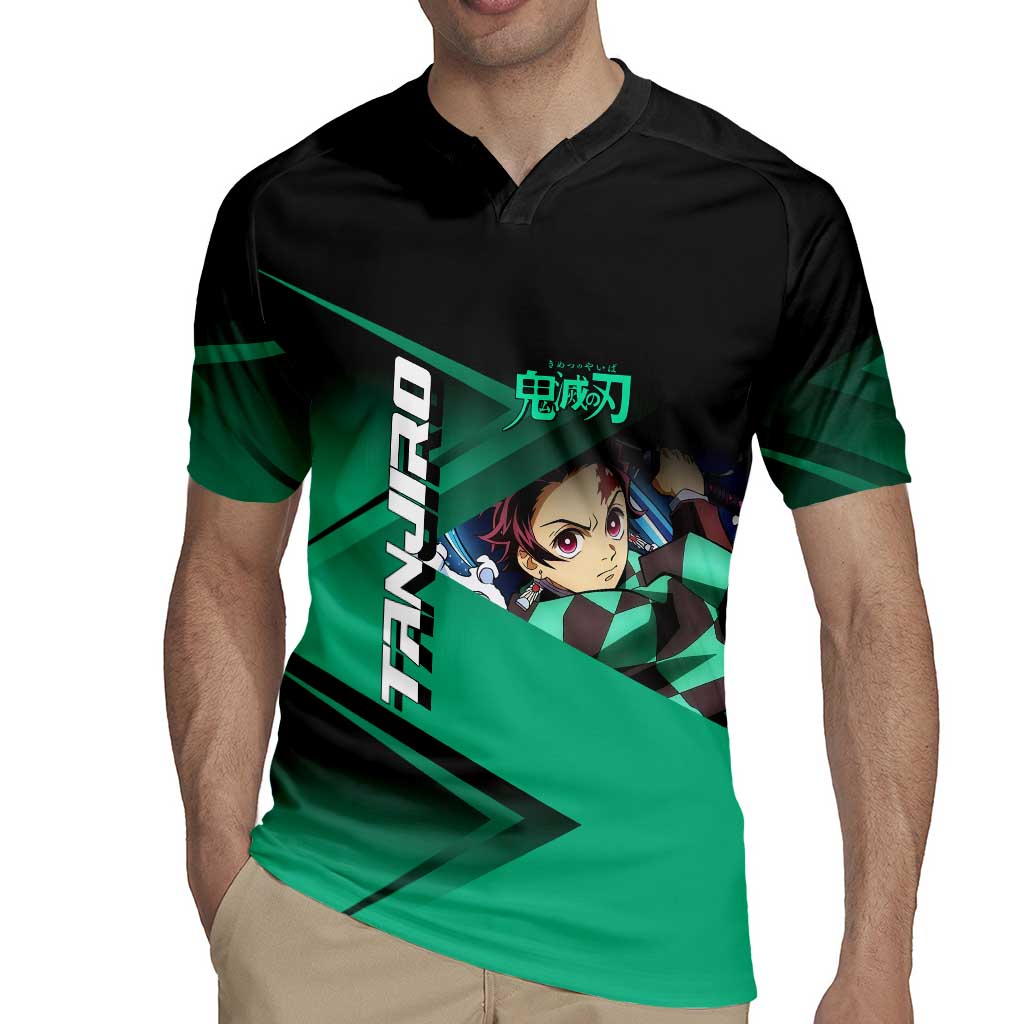 Tanjiro Kamado Water Hashira Rugby Jersey Sporty Anime Mashup Style