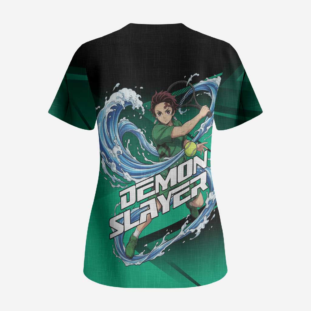 Tanjiro Kamado Water Hashira Scrub Top Sporty Anime Mashup Style