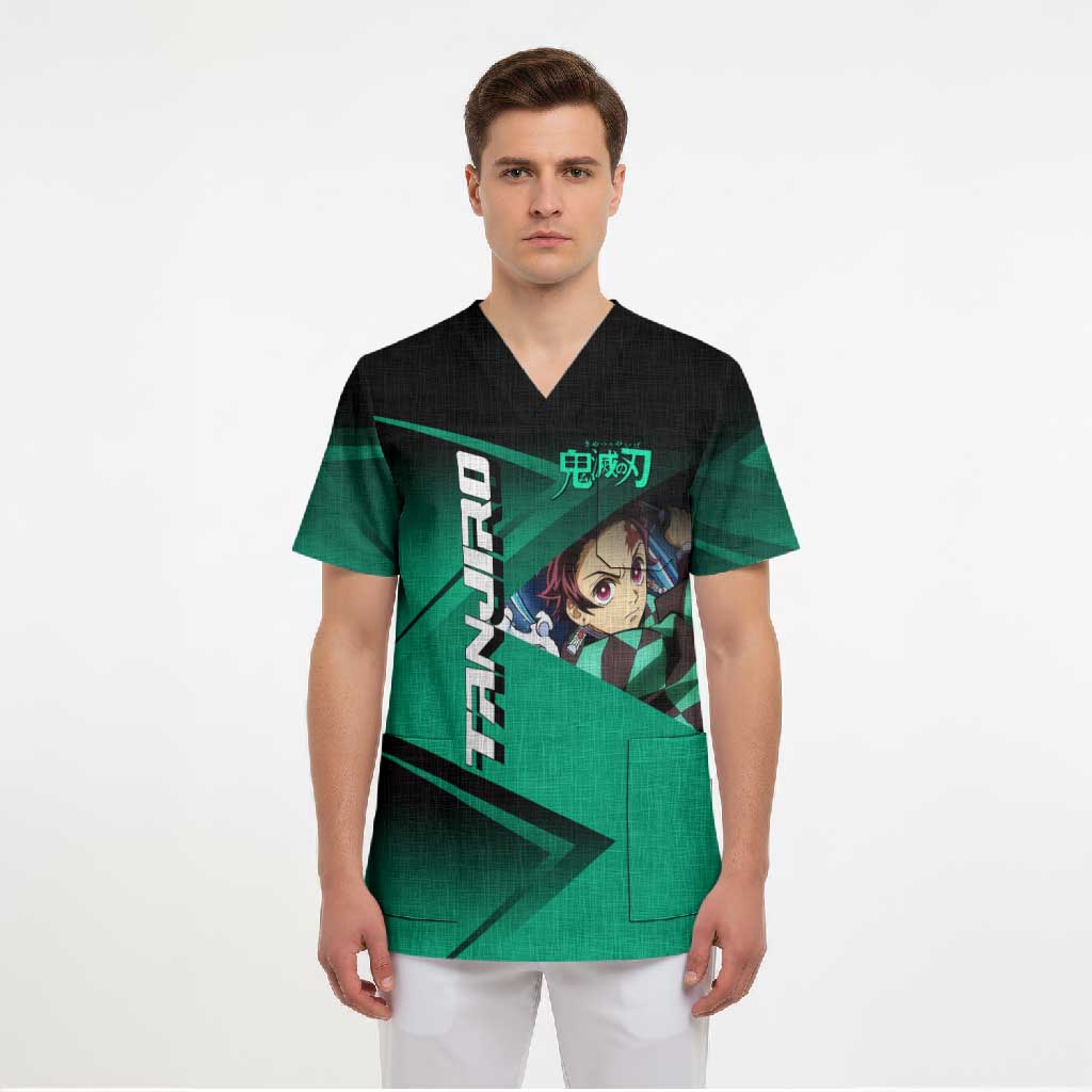 Tanjiro Kamado Water Hashira Scrub Top Sporty Anime Mashup Style