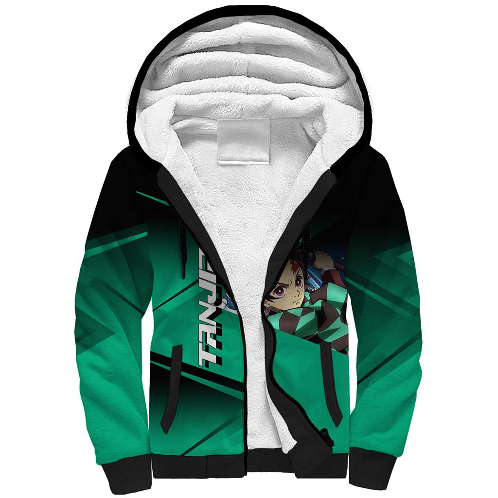 Tanjiro Kamado Water Hashira Sherpa Hoodie Sporty Anime Mashup Style