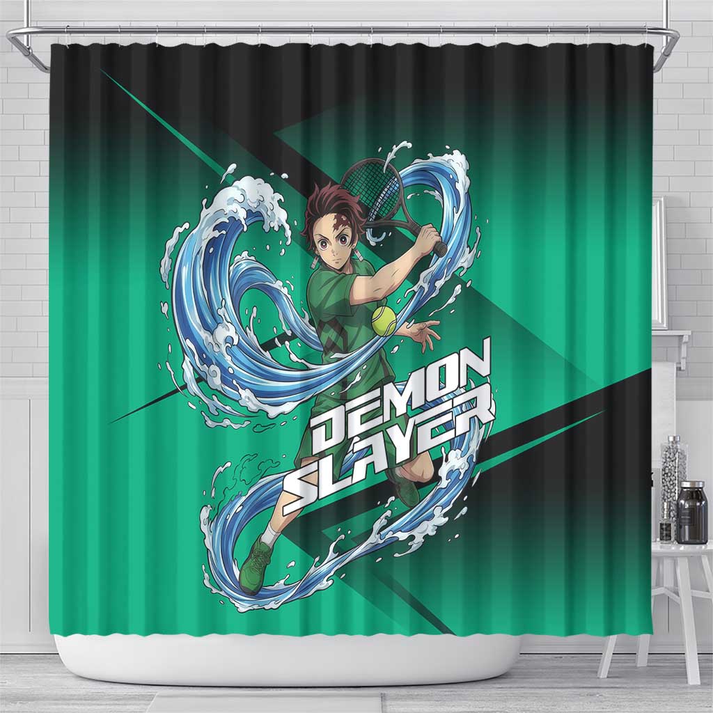 Tanjiro Kamado Water Hashira Shower Curtain Sporty Anime Mashup Style