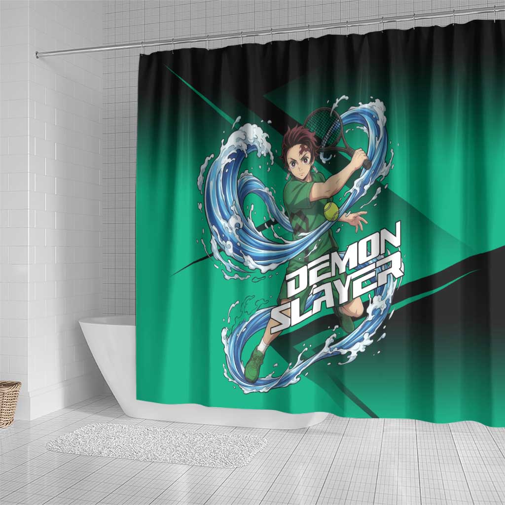 Tanjiro Kamado Water Hashira Shower Curtain Sporty Anime Mashup Style