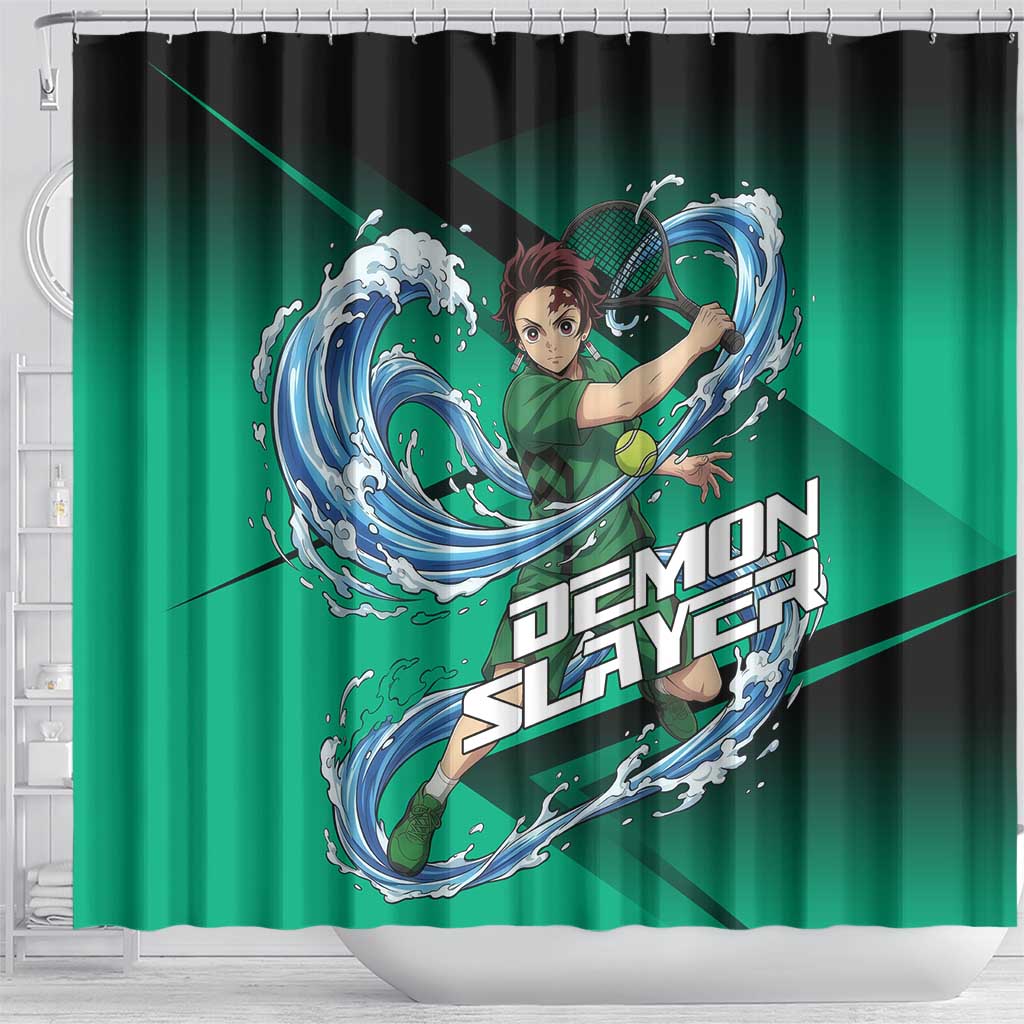 Tanjiro Kamado Water Hashira Shower Curtain Sporty Anime Mashup Style