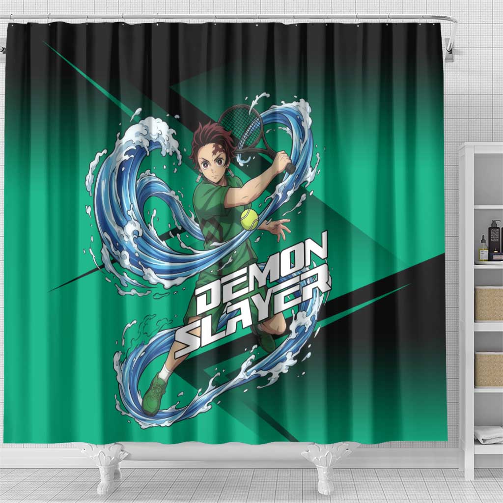 Tanjiro Kamado Water Hashira Shower Curtain Sporty Anime Mashup Style