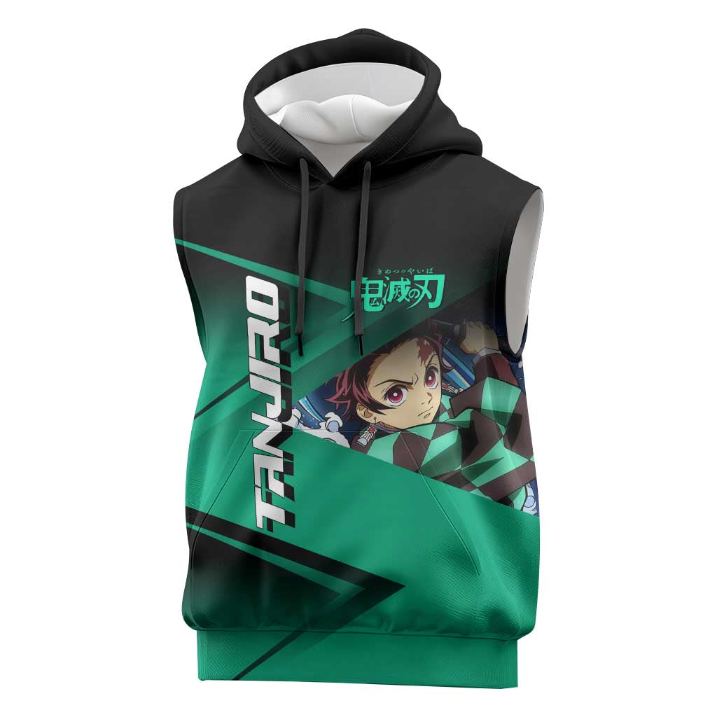 Tanjiro Kamado Water Hashira Sleeveless Hoodie Sporty Anime Mashup Style