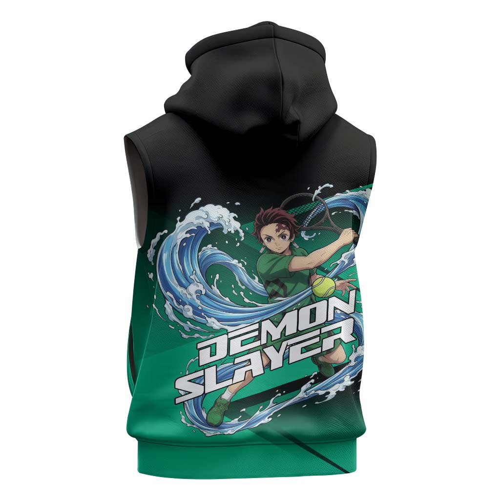 Tanjiro Kamado Water Hashira Sleeveless Hoodie Sporty Anime Mashup Style