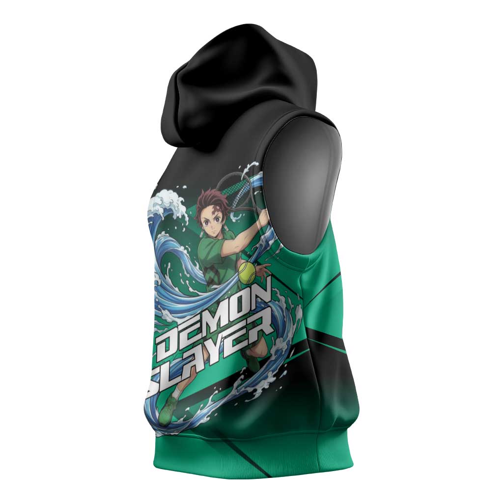 Tanjiro Kamado Water Hashira Sleeveless Hoodie Sporty Anime Mashup Style