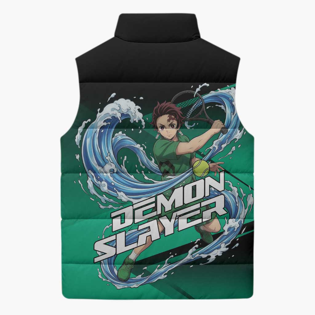 Tanjiro Kamado Water Hashira Sleeveless Puffer Jacket Sporty Anime Mashup Style
