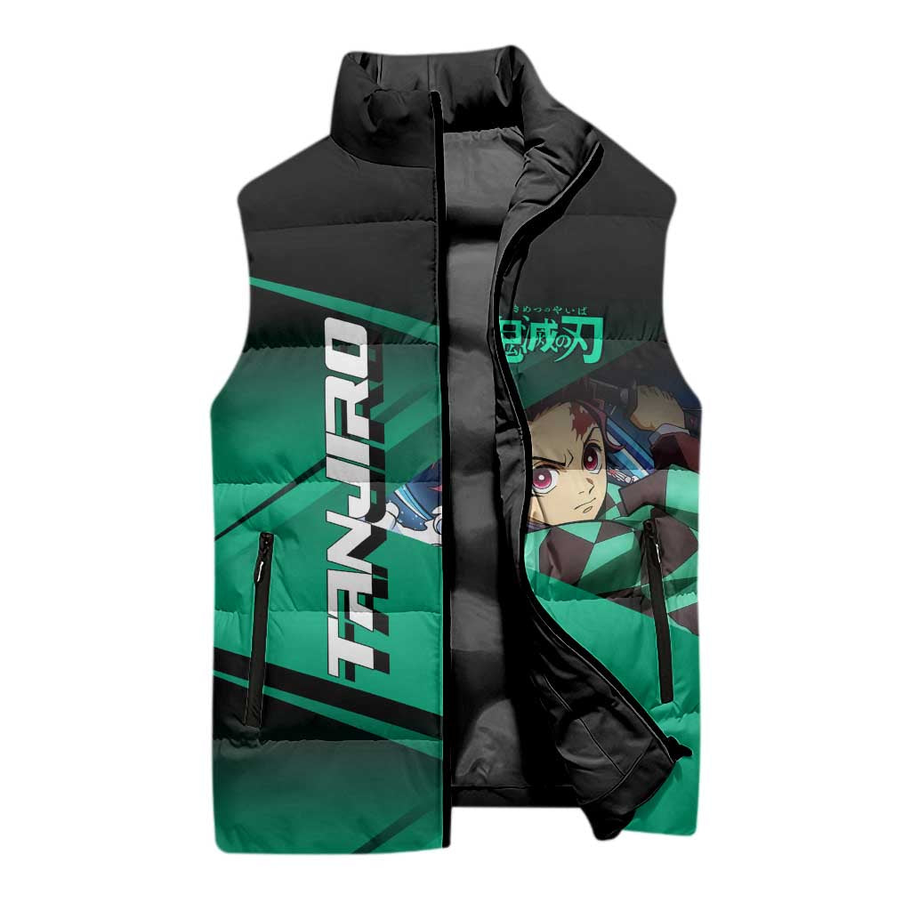 Tanjiro Kamado Water Hashira Sleeveless Puffer Jacket Sporty Anime Mashup Style