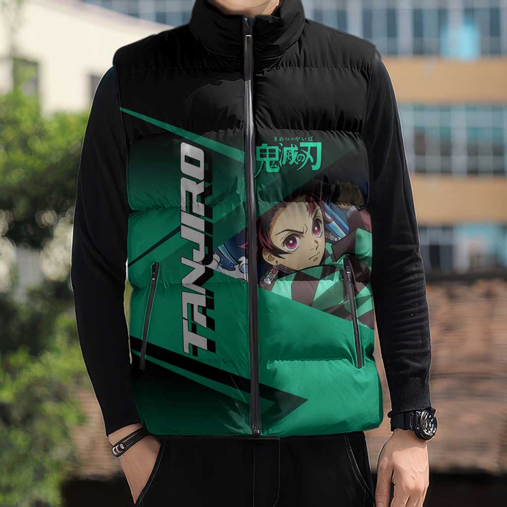Tanjiro Kamado Water Hashira Sleeveless Puffer Jacket Sporty Anime Mashup Style