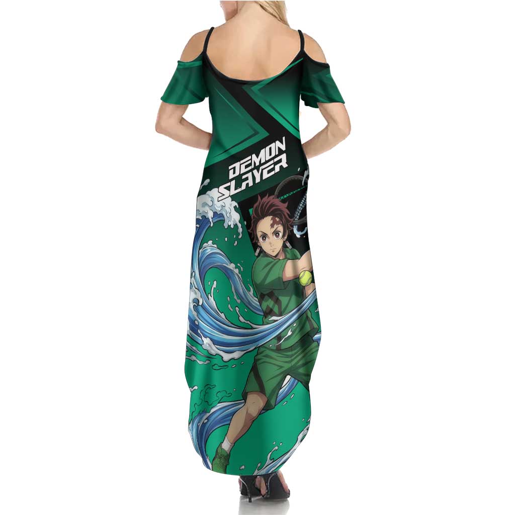 Tanjiro Kamado Water Hashira Summer Maxi Dress Sporty Anime Mashup Style