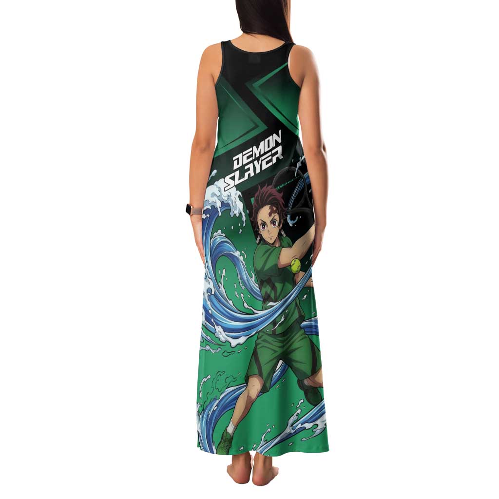 Tanjiro Kamado Water Hashira Tank Maxi Dress Sporty Anime Mashup Style