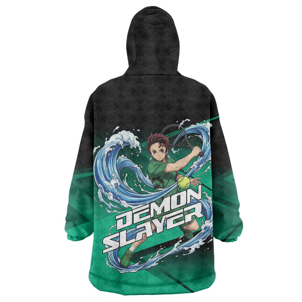 Tanjiro Kamado Water Hashira Wearable Blanket Hoodie Sporty Anime Mashup Style