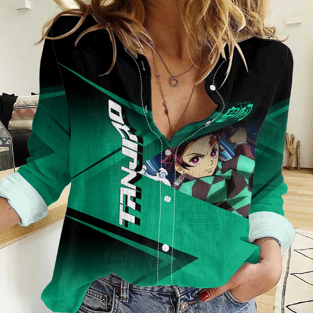 Tanjiro Kamado Water Hashira Women Casual Shirt Sporty Anime Mashup Style