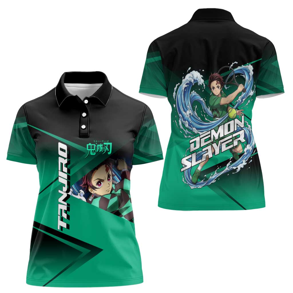 Tanjiro Kamado Water Hashira Women Polo Shirt Sporty Anime Mashup Style