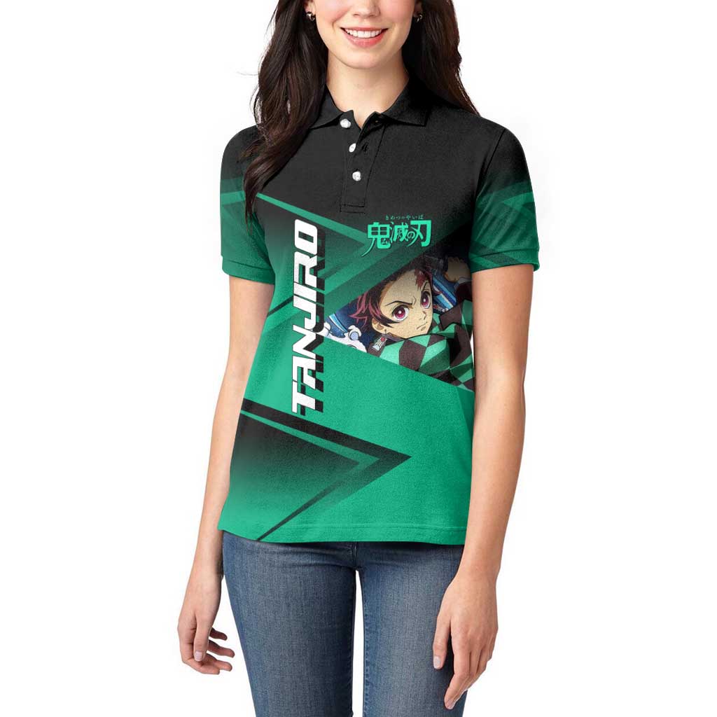 Tanjiro Kamado Water Hashira Women Polo Shirt Sporty Anime Mashup Style