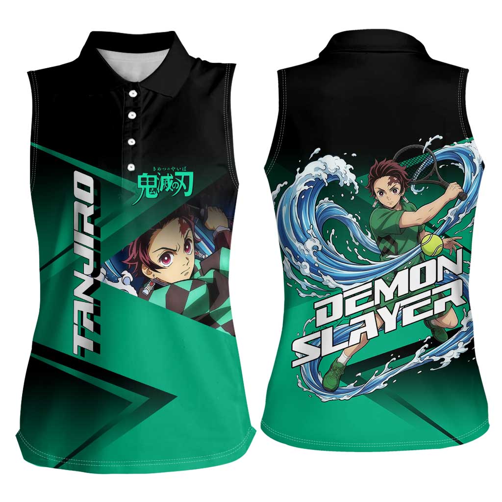 Tanjiro Kamado Water Hashira Women Sleeveless Polo Shirt Sporty Anime Mashup Style