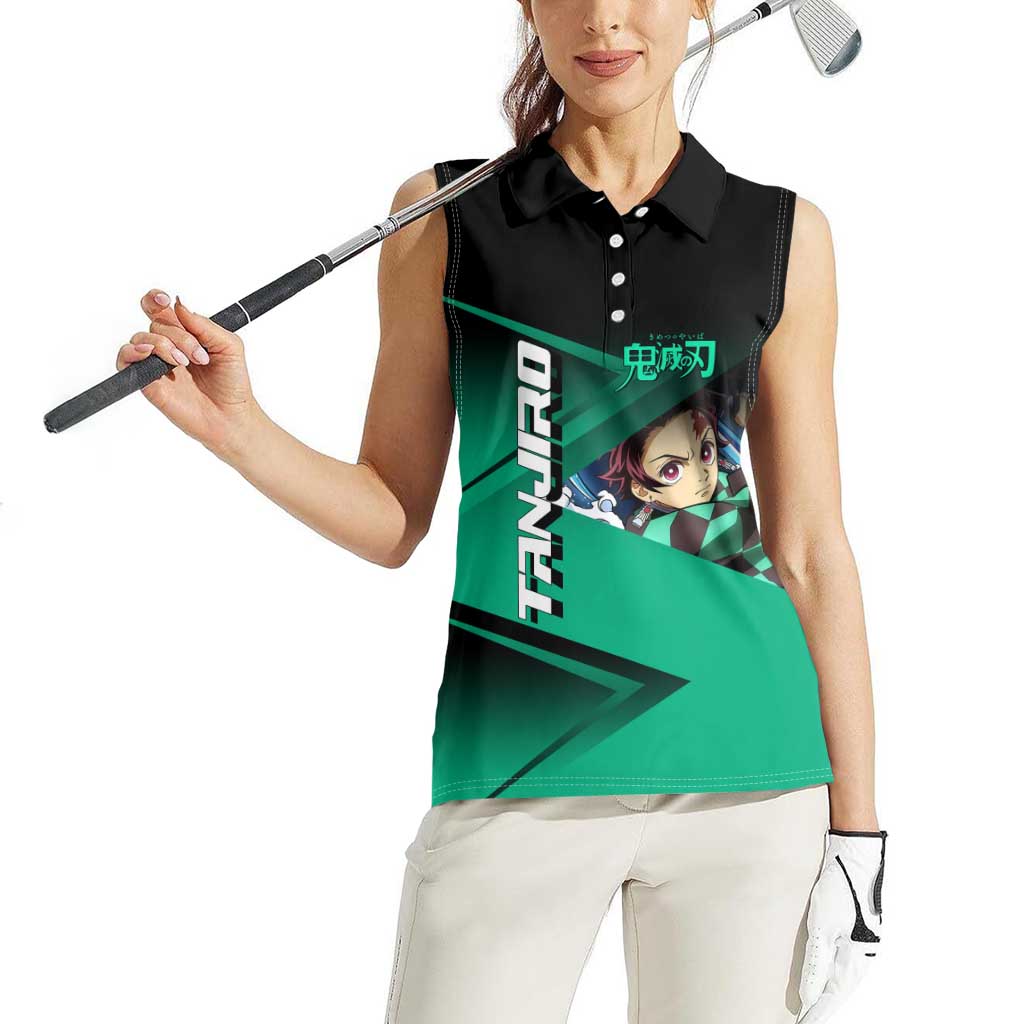Tanjiro Kamado Water Hashira Women Sleeveless Polo Shirt Sporty Anime Mashup Style