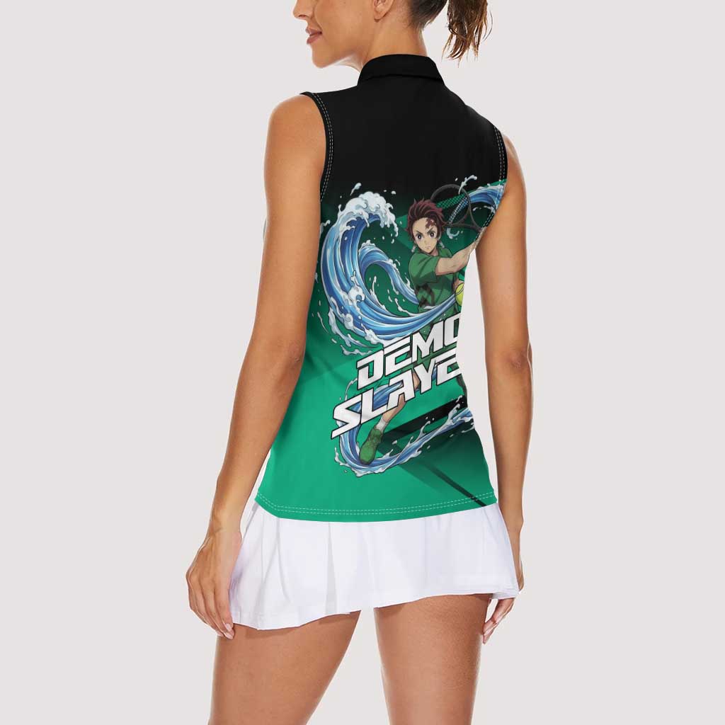 Tanjiro Kamado Water Hashira Women Sleeveless Polo Shirt Sporty Anime Mashup Style