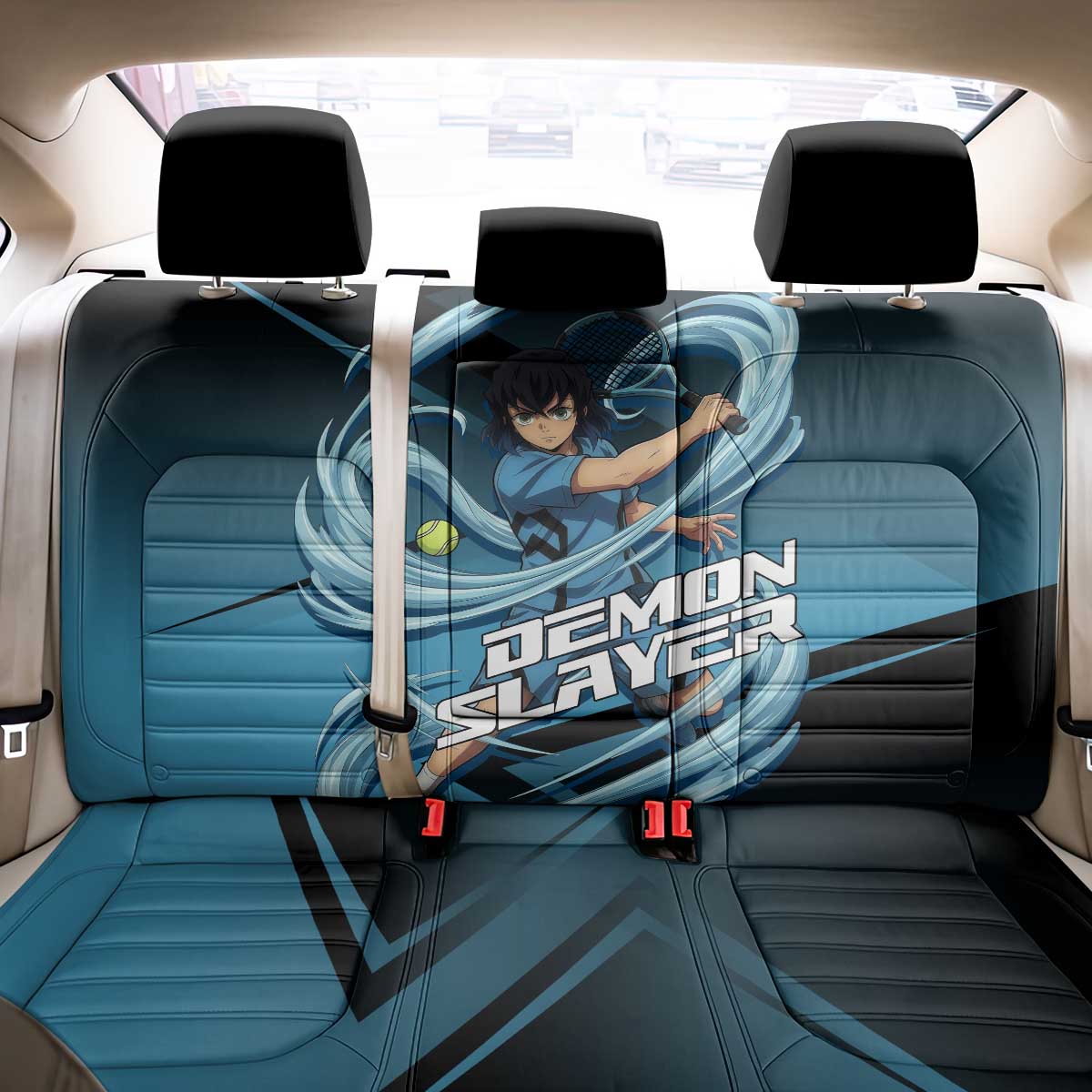 Inosuke Hashibira Beast Tennis Form Back Car Seat Cover Sporty Anime Mashup Style
