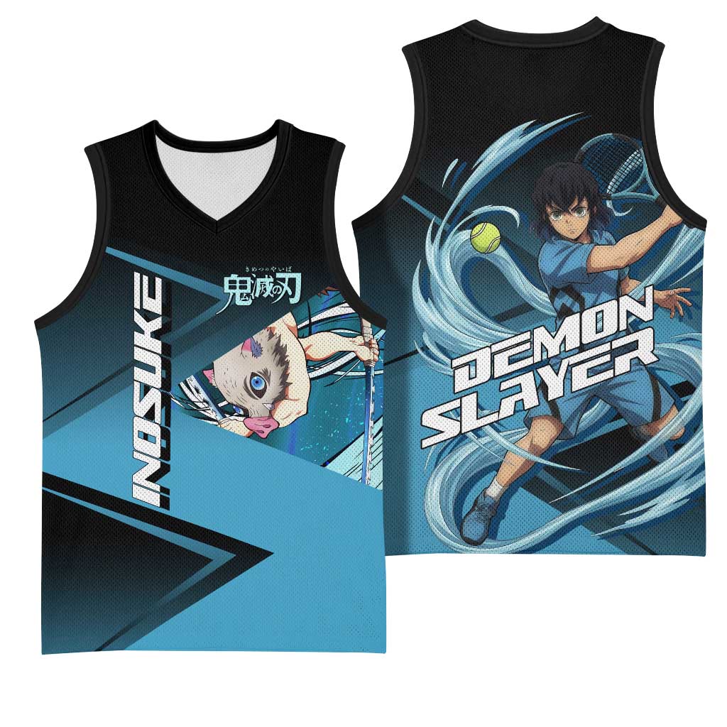 Inosuke Hashibira Beast Tennis Form Basketball Jersey Sporty Anime Mashup Style