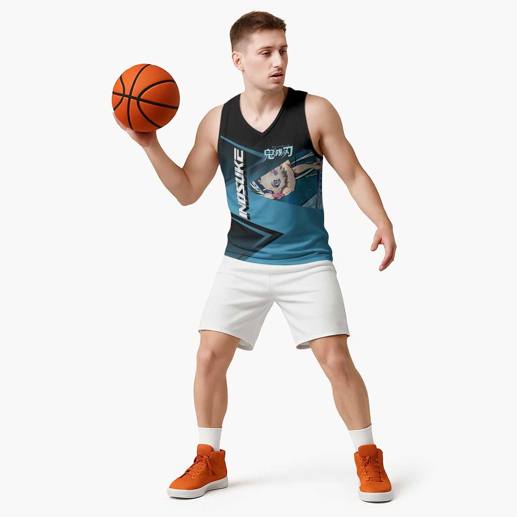 Inosuke Hashibira Beast Tennis Form Basketball Jersey Sporty Anime Mashup Style