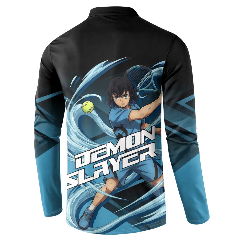 Inosuke Hashibira Beast Tennis Form Button Sweatshirt Sporty Anime Mashup Style