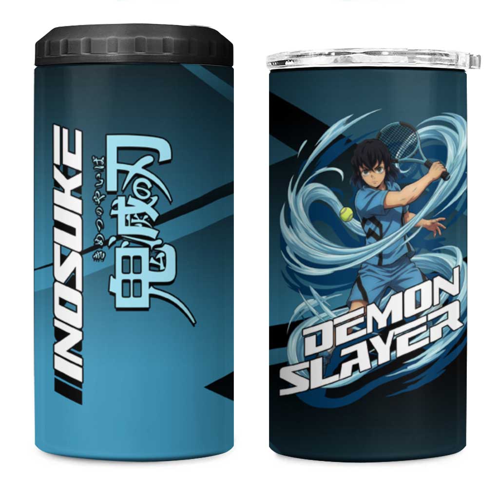 Inosuke Hashibira Beast Tennis Form 4 in 1 Can Cooler Tumbler Sporty Anime Mashup Style