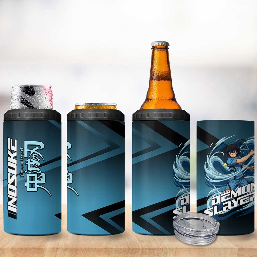 Inosuke Hashibira Beast Tennis Form 4 in 1 Can Cooler Tumbler Sporty Anime Mashup Style