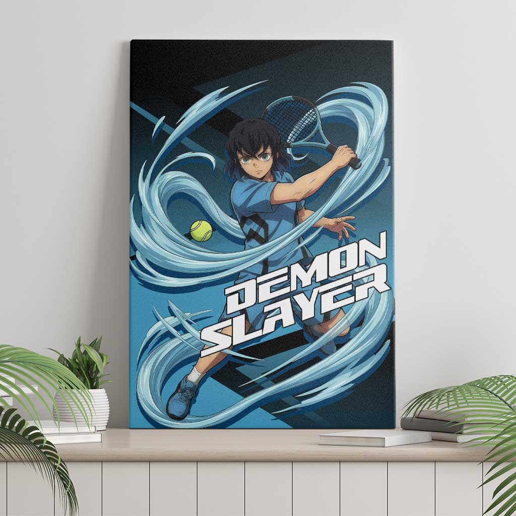 Inosuke Hashibira Beast Tennis Form Canvas Wall Art Sporty Anime Mashup Style