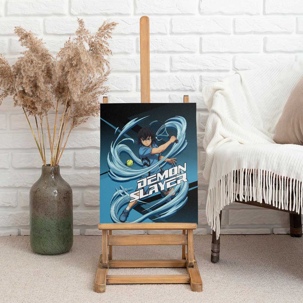 Inosuke Hashibira Beast Tennis Form Canvas Wall Art Sporty Anime Mashup Style