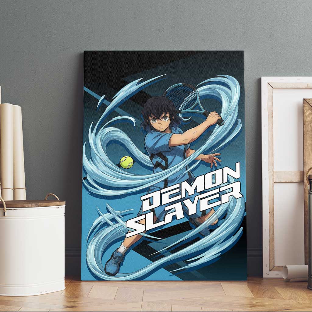 Inosuke Hashibira Beast Tennis Form Canvas Wall Art Sporty Anime Mashup Style