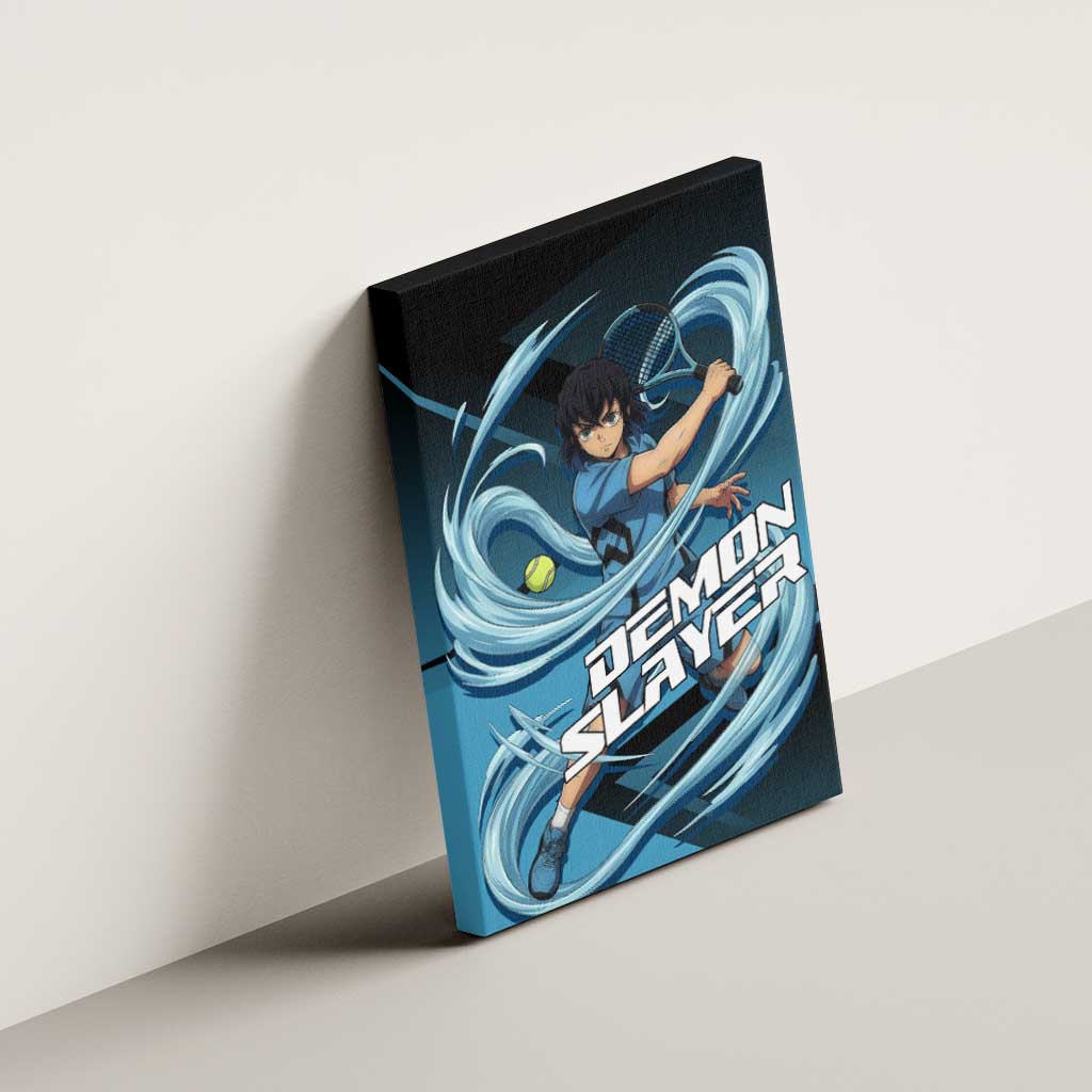 Inosuke Hashibira Beast Tennis Form Canvas Wall Art Sporty Anime Mashup Style