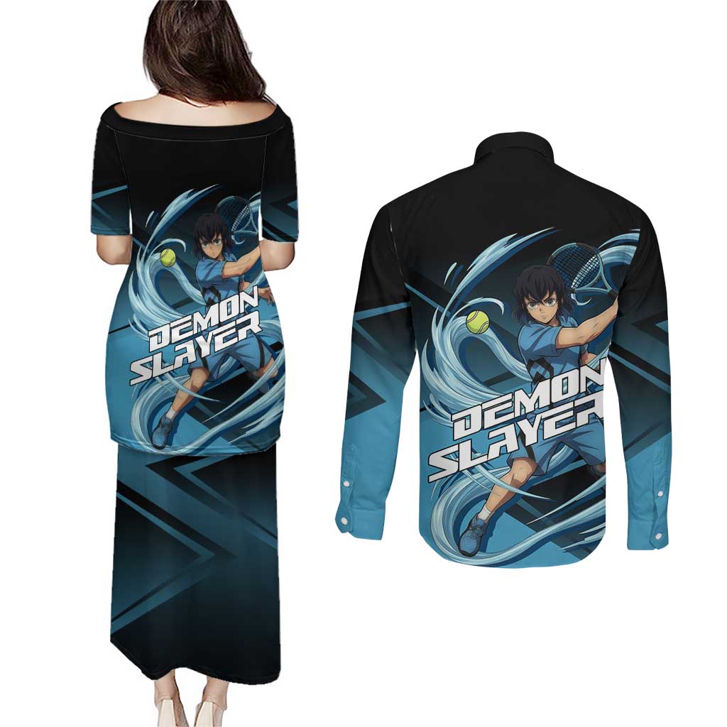 Inosuke Hashibira Beast Tennis Form Couples Matching Puletasi and Long Sleeve Button Shirt Sporty Anime Mashup Style