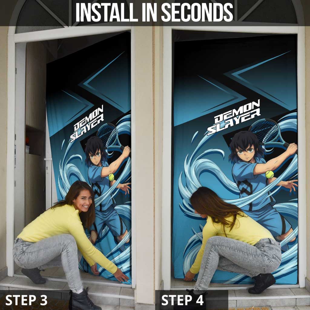 Inosuke Hashibira Beast Tennis Form Door Cover Sporty Anime Mashup Style