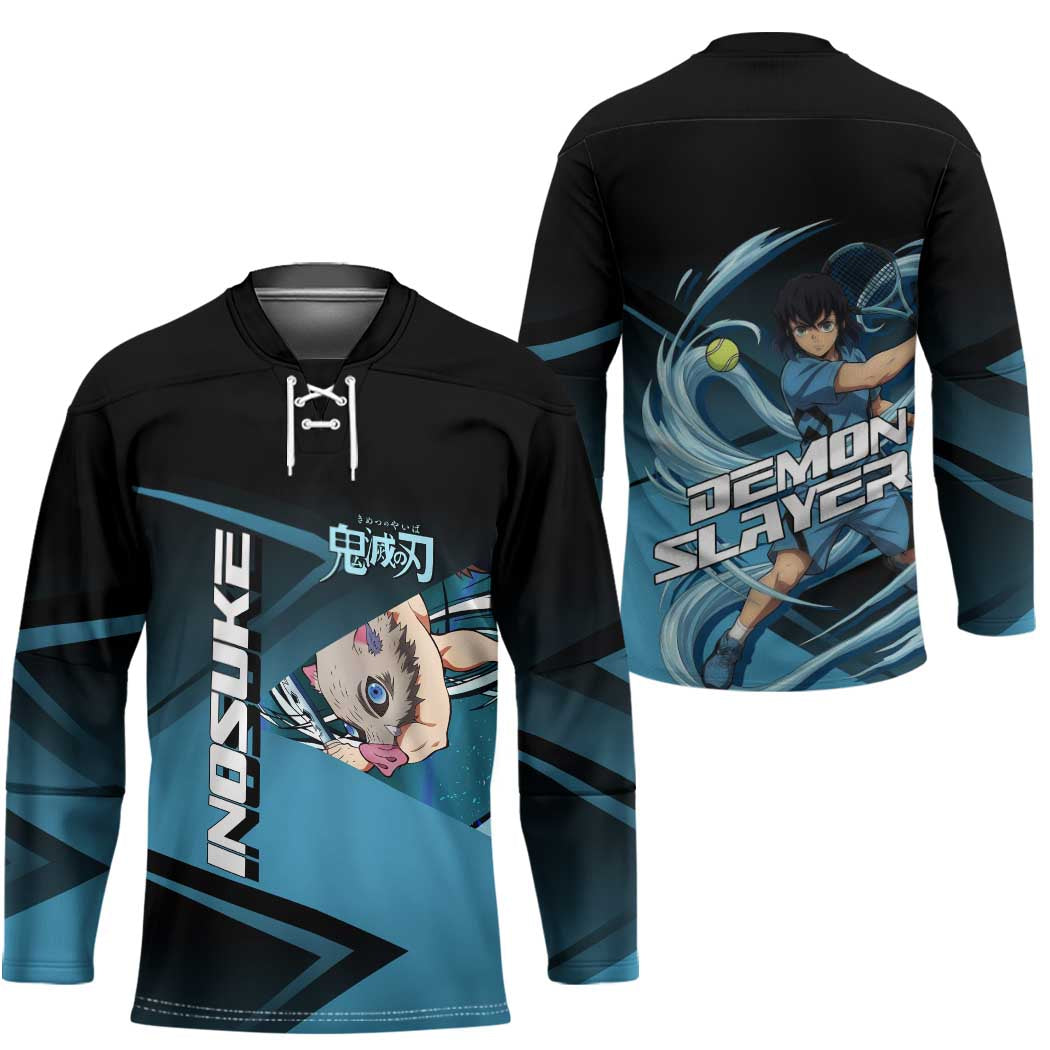 Inosuke Hashibira Beast Tennis Form Hockey Jersey Sporty Anime Mashup Style