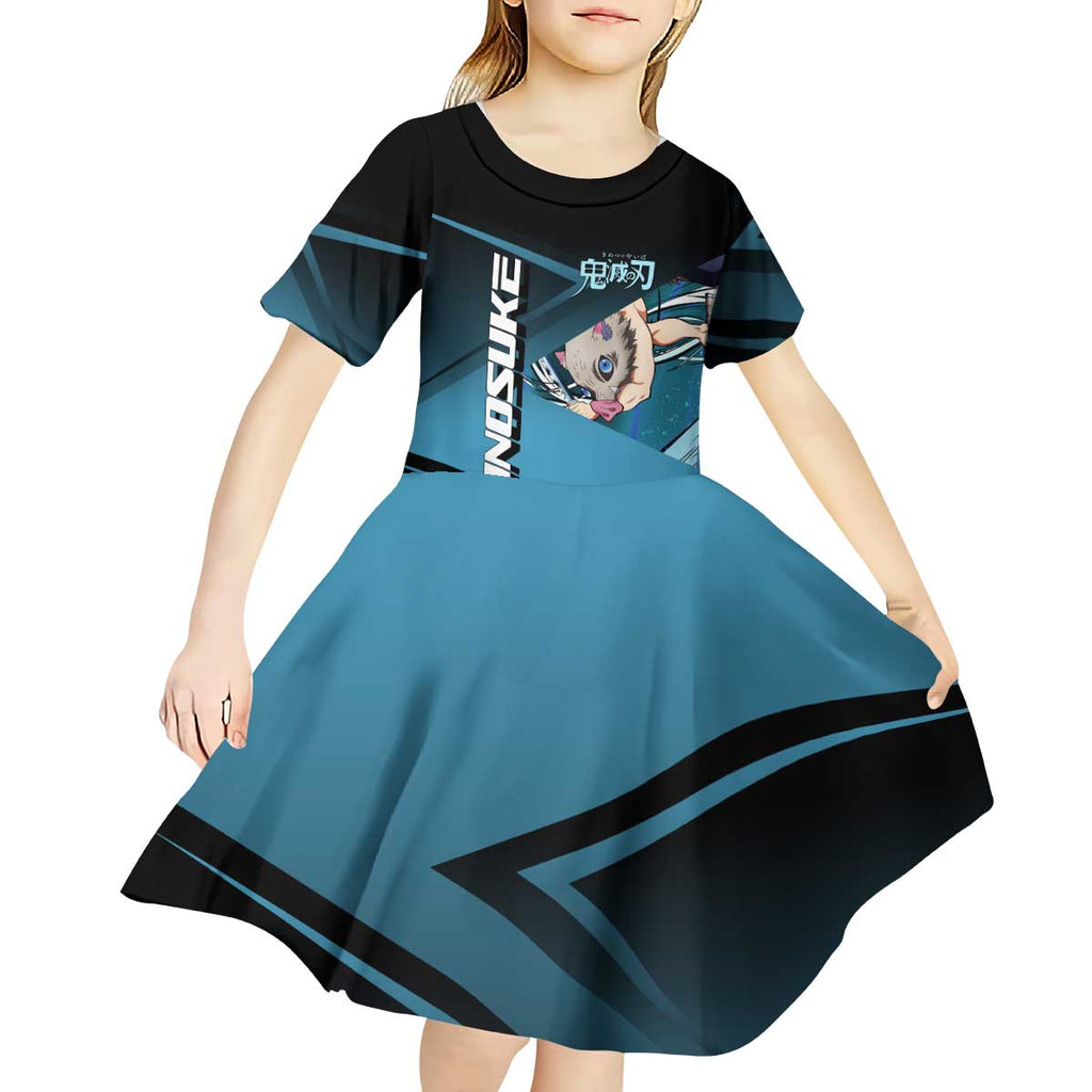 Inosuke Hashibira Beast Tennis Form Kid Short Sleeve Dress Sporty Anime Mashup Style