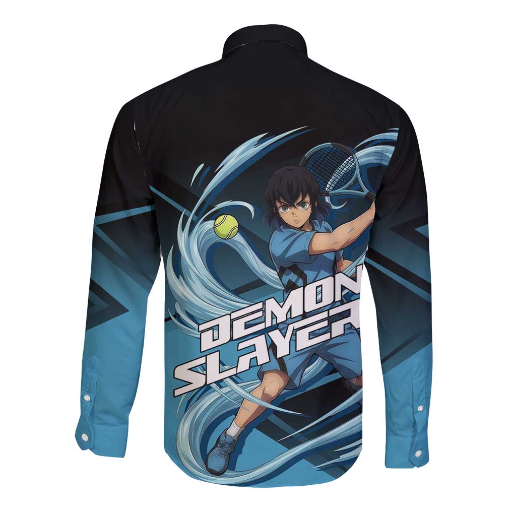 Inosuke Hashibira Beast Tennis Form Long Sleeve Button Shirt Sporty Anime Mashup Style