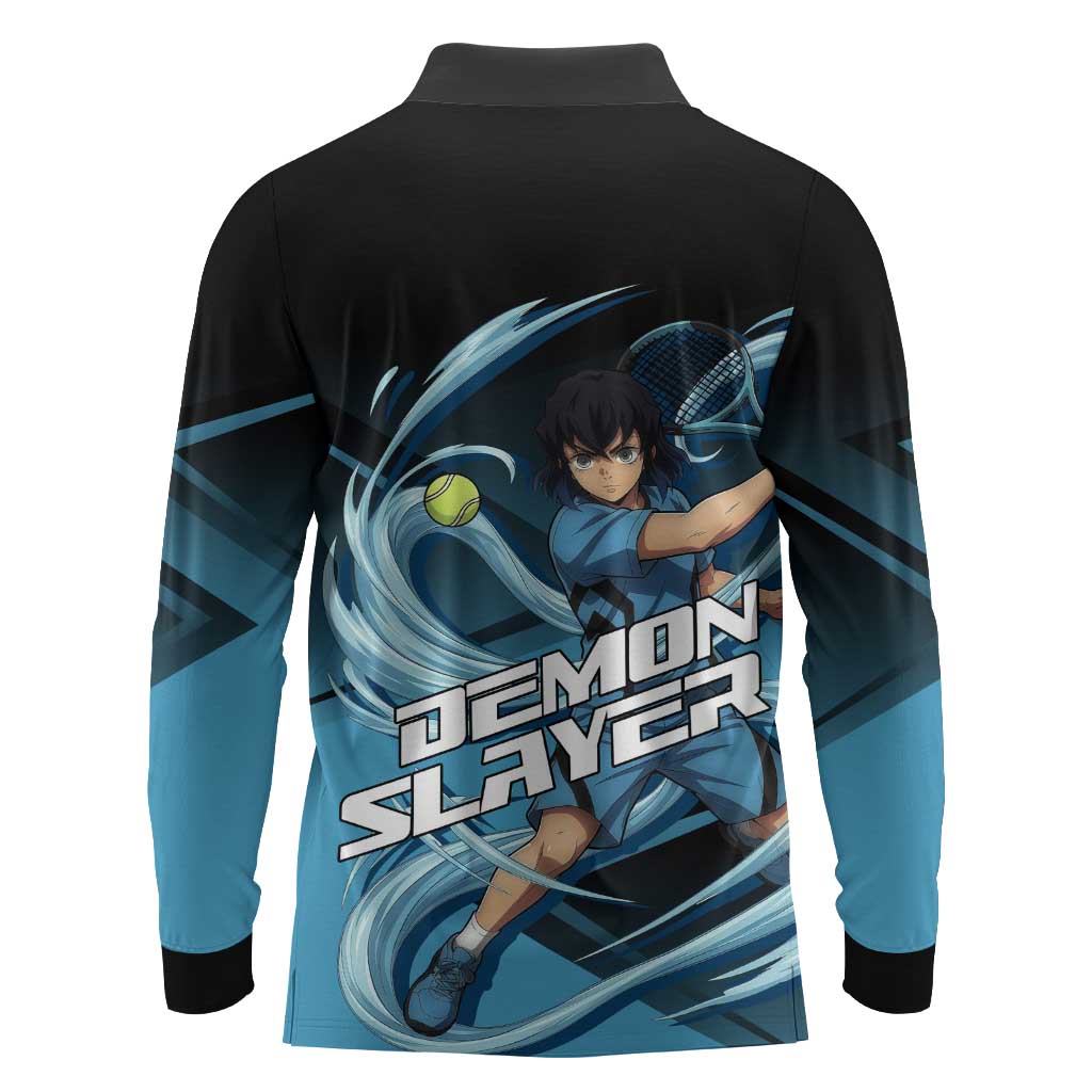 Inosuke Hashibira Beast Tennis Form Long Sleeve Polo Shirt Sporty Anime Mashup Style