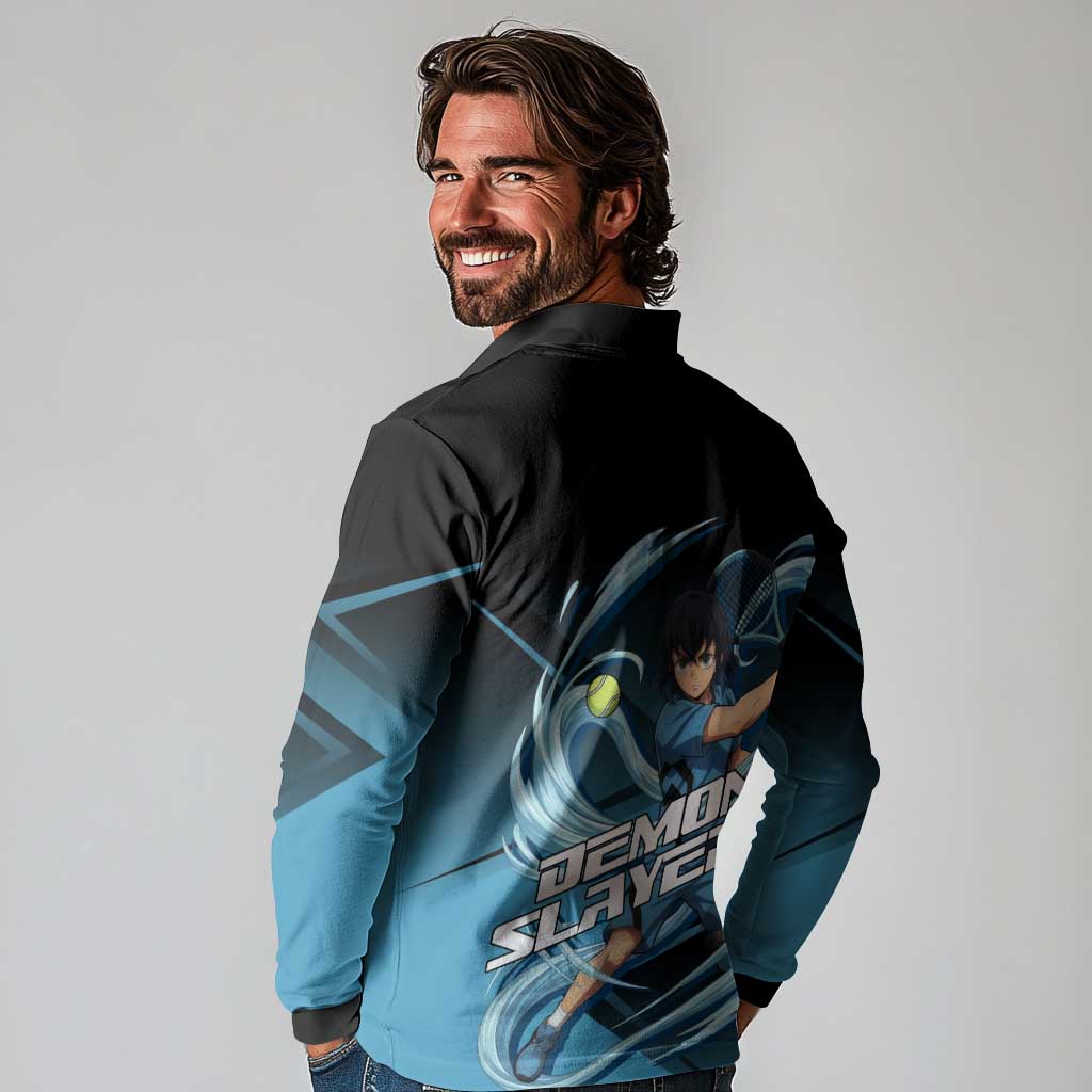 Inosuke Hashibira Beast Tennis Form Long Sleeve Polo Shirt Sporty Anime Mashup Style