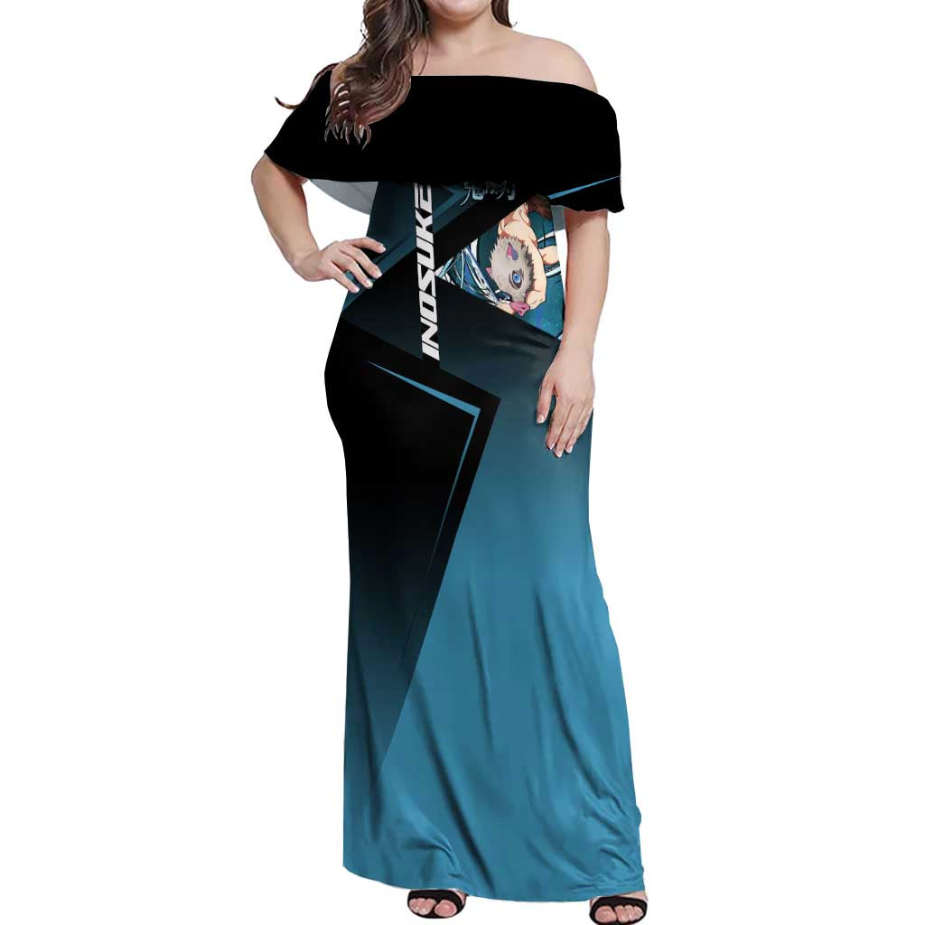 Inosuke Hashibira Beast Tennis Form Off Shoulder Maxi Dress Sporty Anime Mashup Style