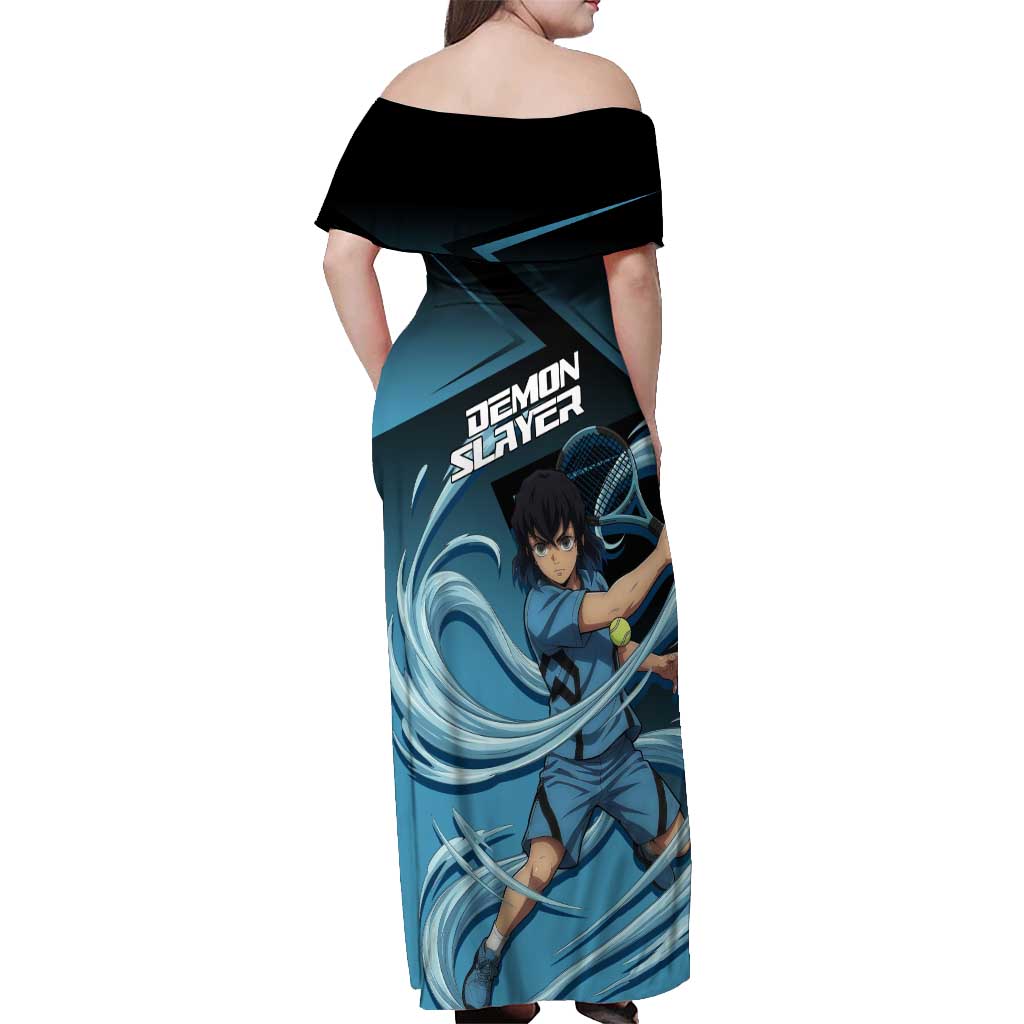 Inosuke Hashibira Beast Tennis Form Off Shoulder Maxi Dress Sporty Anime Mashup Style