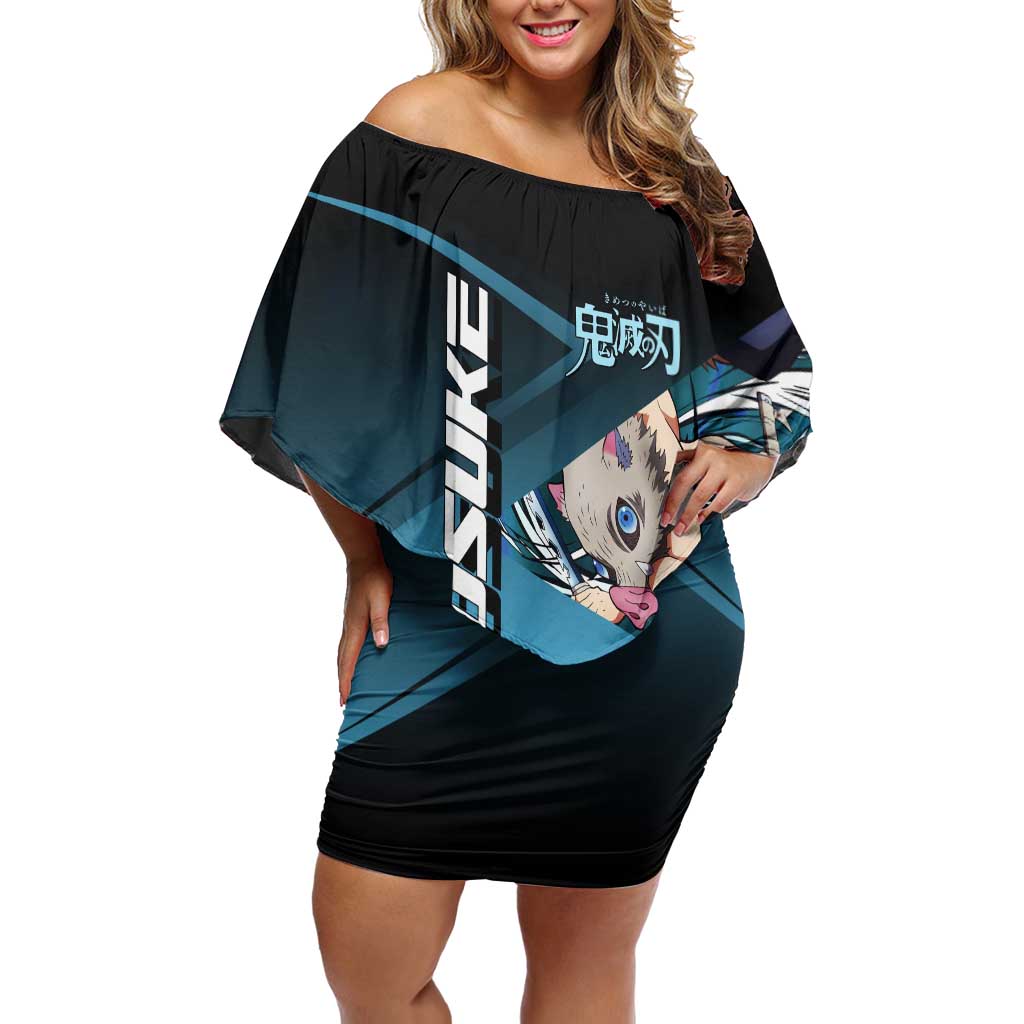 Inosuke Hashibira Beast Tennis Form Off Shoulder Short Dress Sporty Anime Mashup Style