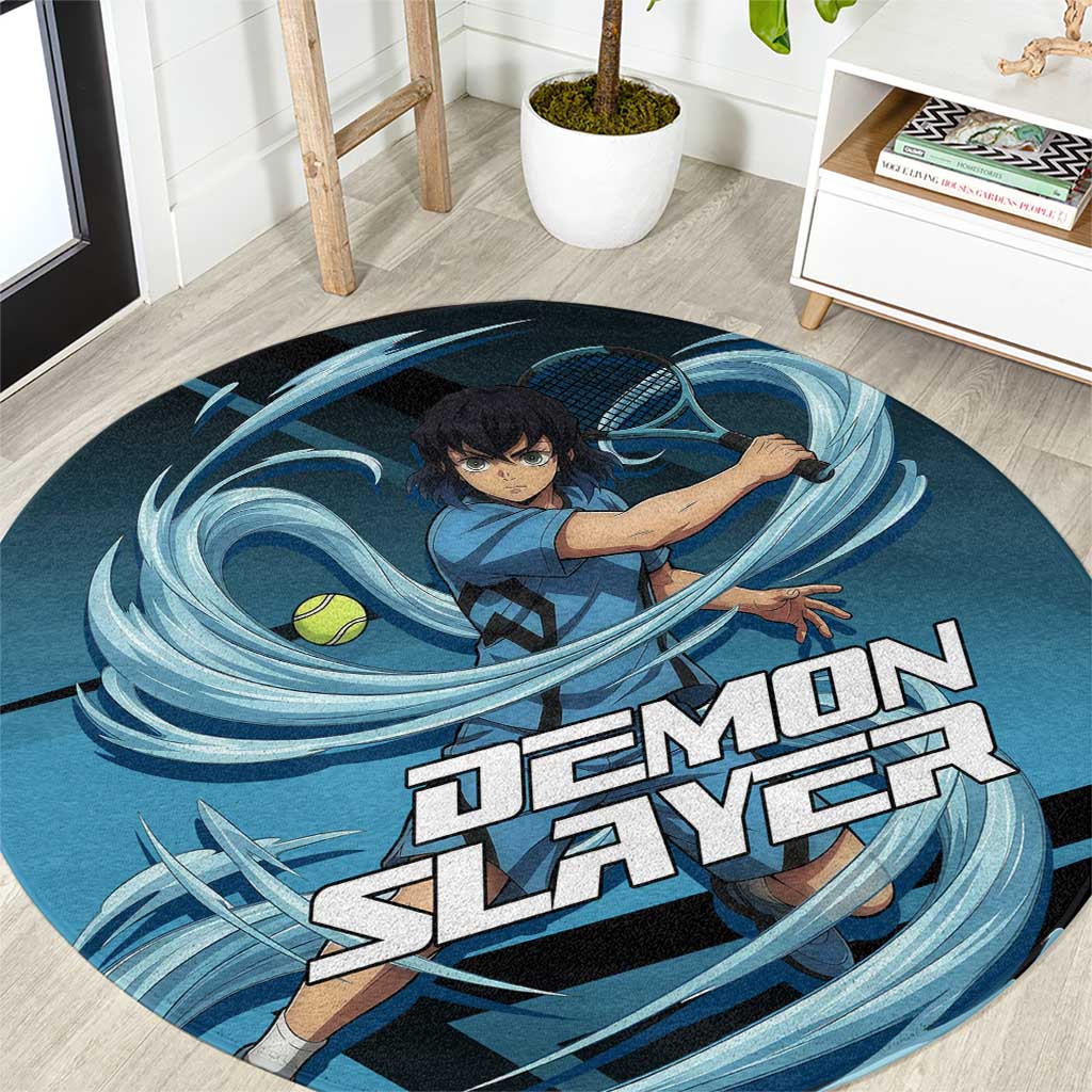 Inosuke Hashibira Beast Tennis Form Round Carpet Sporty Anime Mashup Style