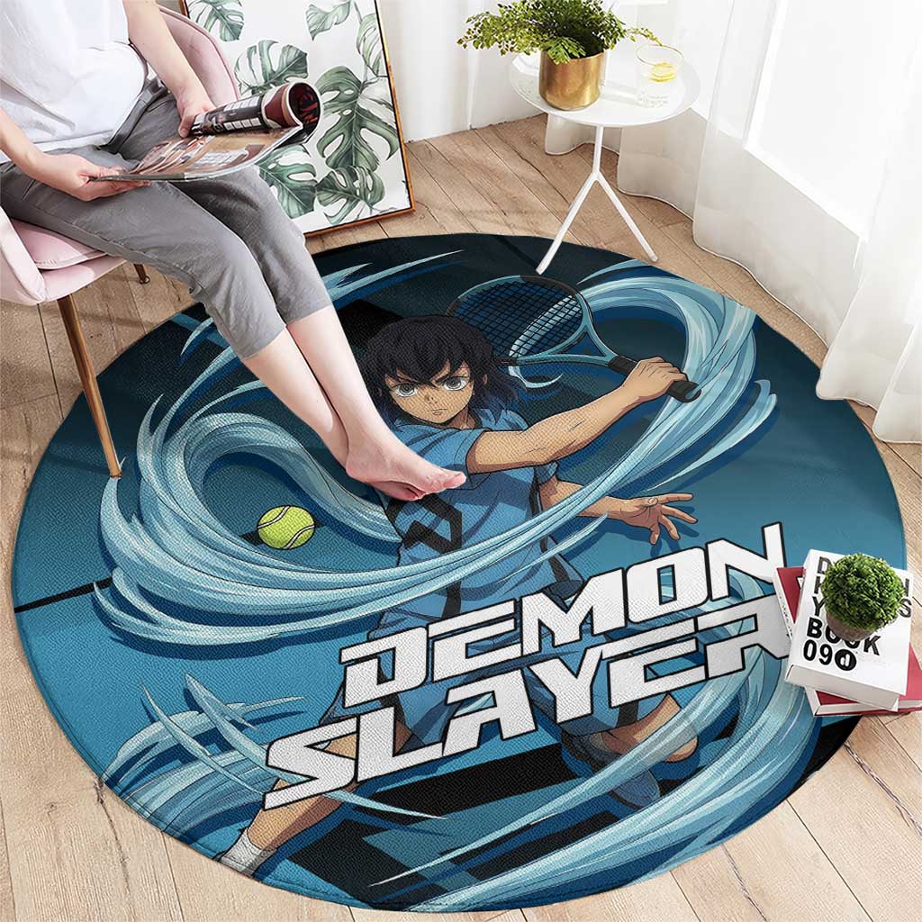 Inosuke Hashibira Beast Tennis Form Round Carpet Sporty Anime Mashup Style